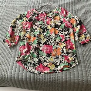 Ralph Lauren Multicolor Floral Blouse - Pink, Green, Orange, Black